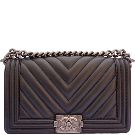 chanel boy bag dark green chevron|Chanel boy bag price.